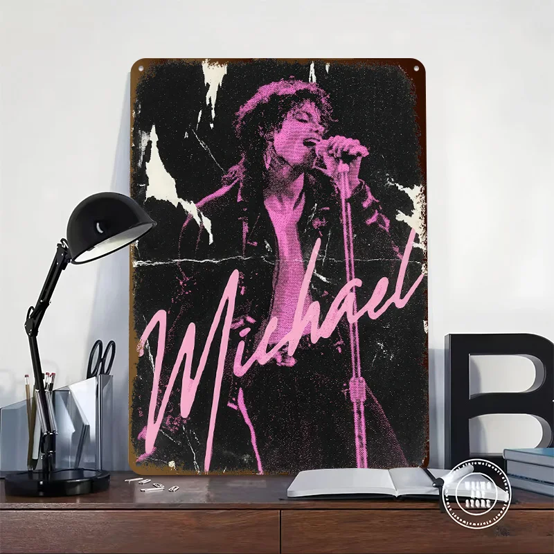 Michael Jackson Performing Live 3D Texture Printed Poster Custom Vintage Metal Tin Plate Sign for Wall Art Funny Signs House