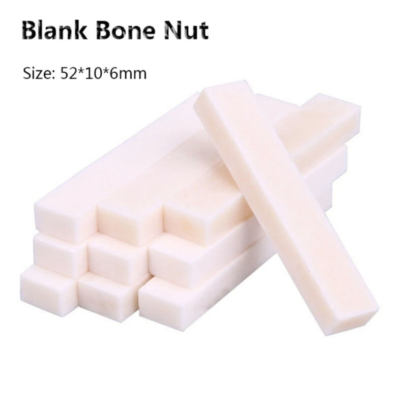 10Pcs Electric Guitar Nut Saddles Bone Guitar Nut Slotted Bone Nut Guitar Saddles Bone Guitar Bone Nut Bridge Nut Set