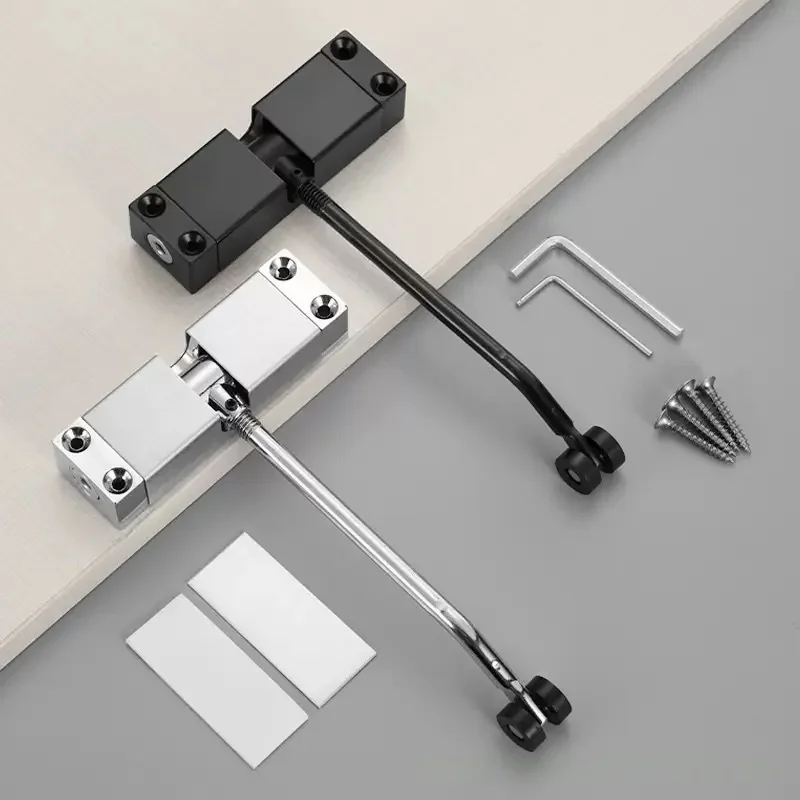 جميع الباب التلقائي المربع الأسود/الفضي أقرب باب الربيع إغلاق جهاز قوة قابل للتعديل تحويل الأبواب المفصلية إلى إغلاق ذاتي #5