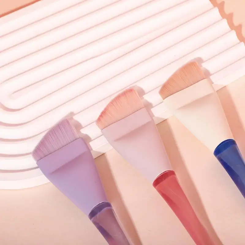 1PC Pennello per fondotinta Pennelli per trucco Pennello per contorno viso leggero e sottile Pennello per contorno piatto Pennelli per trucco per fondotinta in crema