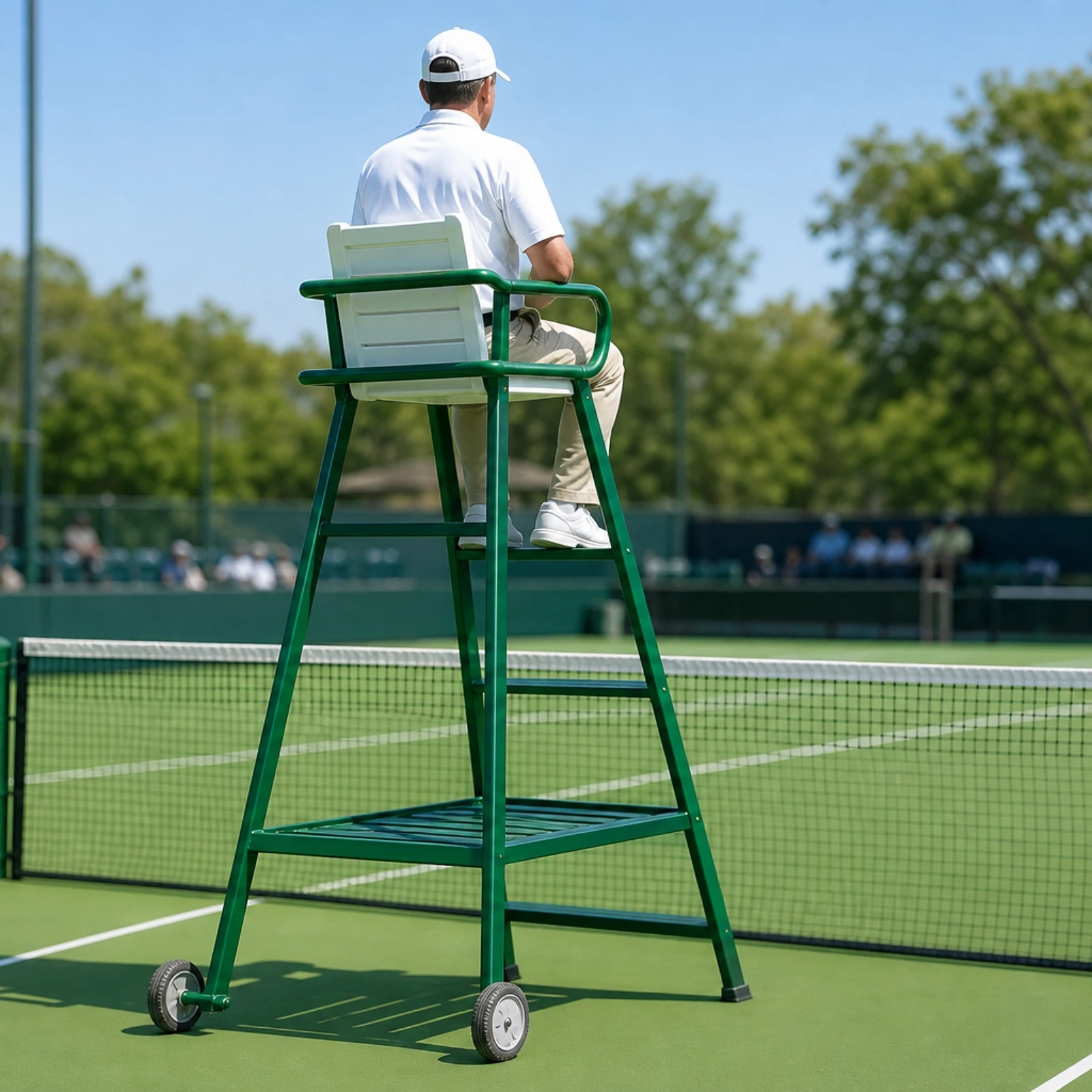 Tennis Umpire Chair with Wheels Elevated Tennis Umpire Chair Weather-Resistant Sturdy for Umpires, Tournaments