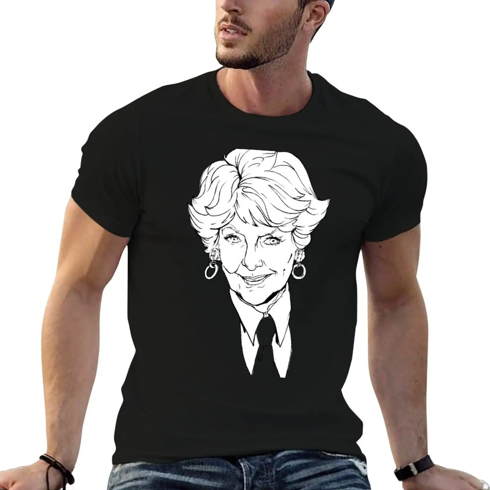 Elaine Stritch (White Fill) T-Shirt summer shirt plus size clothes cotton t shirt men