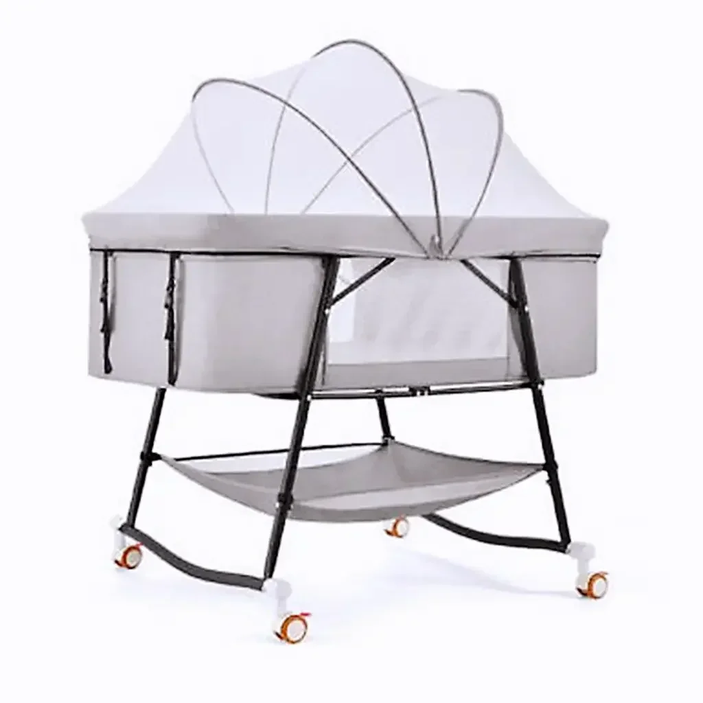 Hot Sale Baby Crib Multifunctional Foldable Portable Baby 0-3 Year Old Baby Bb Movable Cradle Bed With Wheels
