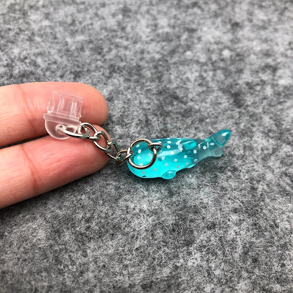 Adorable Practical Resin Whale Shark Charm Dust Plugs for Mobile Phone, Tablets, Laptops, USB-C & Lightening Port