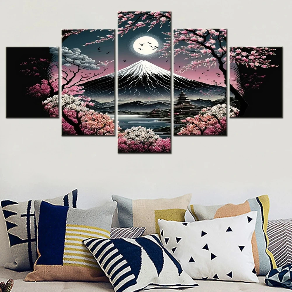 Japanese Cherry Blossoms Mount Fuji Diamond Painting New 2024 Scenery Full Diamond Art Mosaic Landscape For Living Room Decor