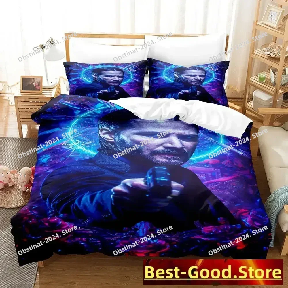 

2023 John Wick Bedding Set Printed Bed Set With Pillowcase Bed Duvet Cover Soft Single Double Queen Super King Size Bedroom