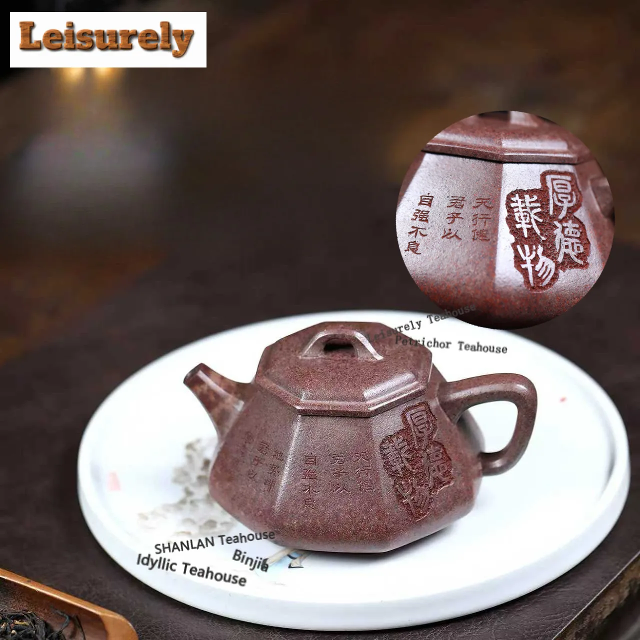 270ml Ancient Yixing Purple Clay Teapots Handmade Stone Scoop Pot Raw Ore  The Keel Gold Sand Tea Making Kettle Zisha Tea Set