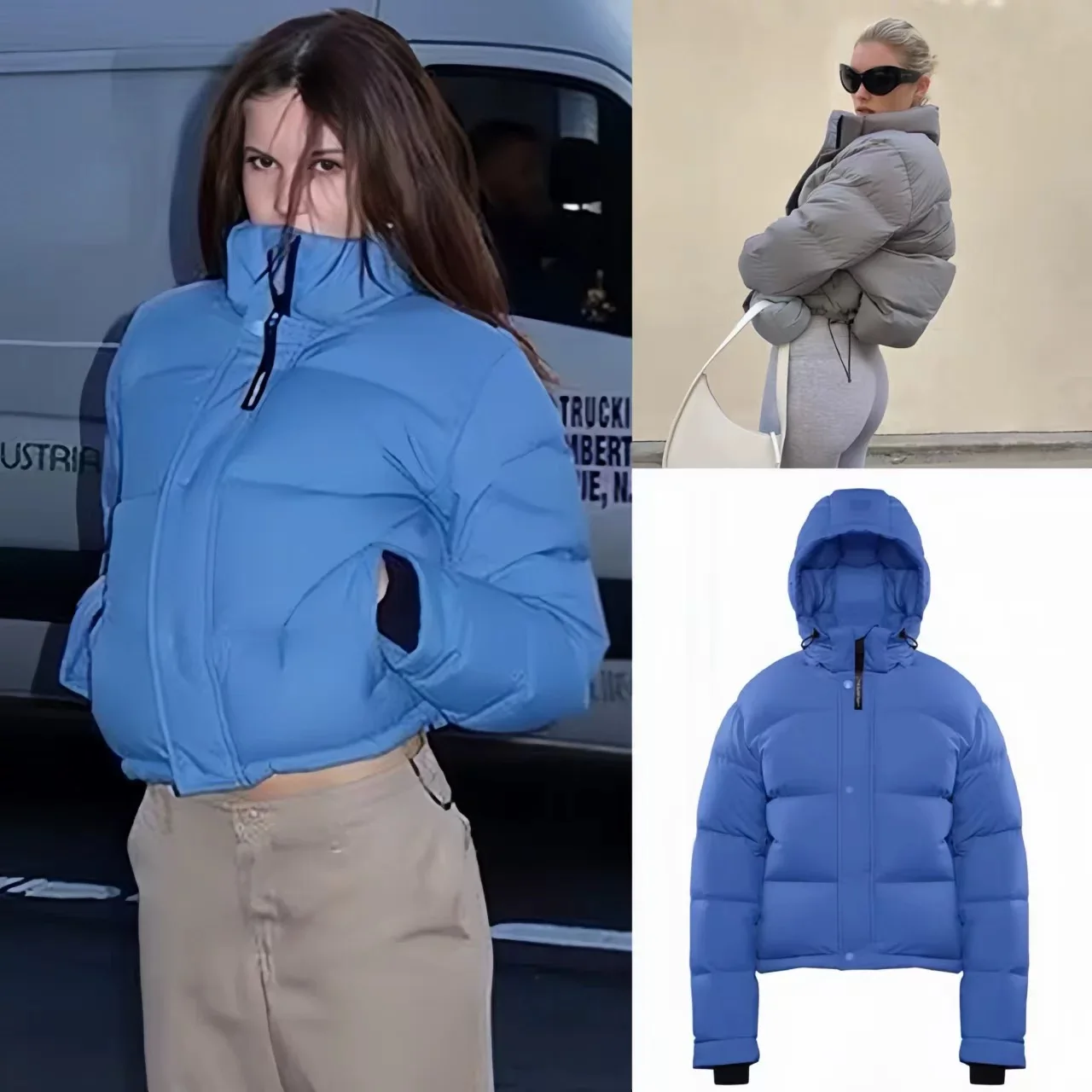 Aritzia Tna Chaqueta de plumón Rudy Mismo estilo Goose Down Mist Abrigo corto grueso con capucha