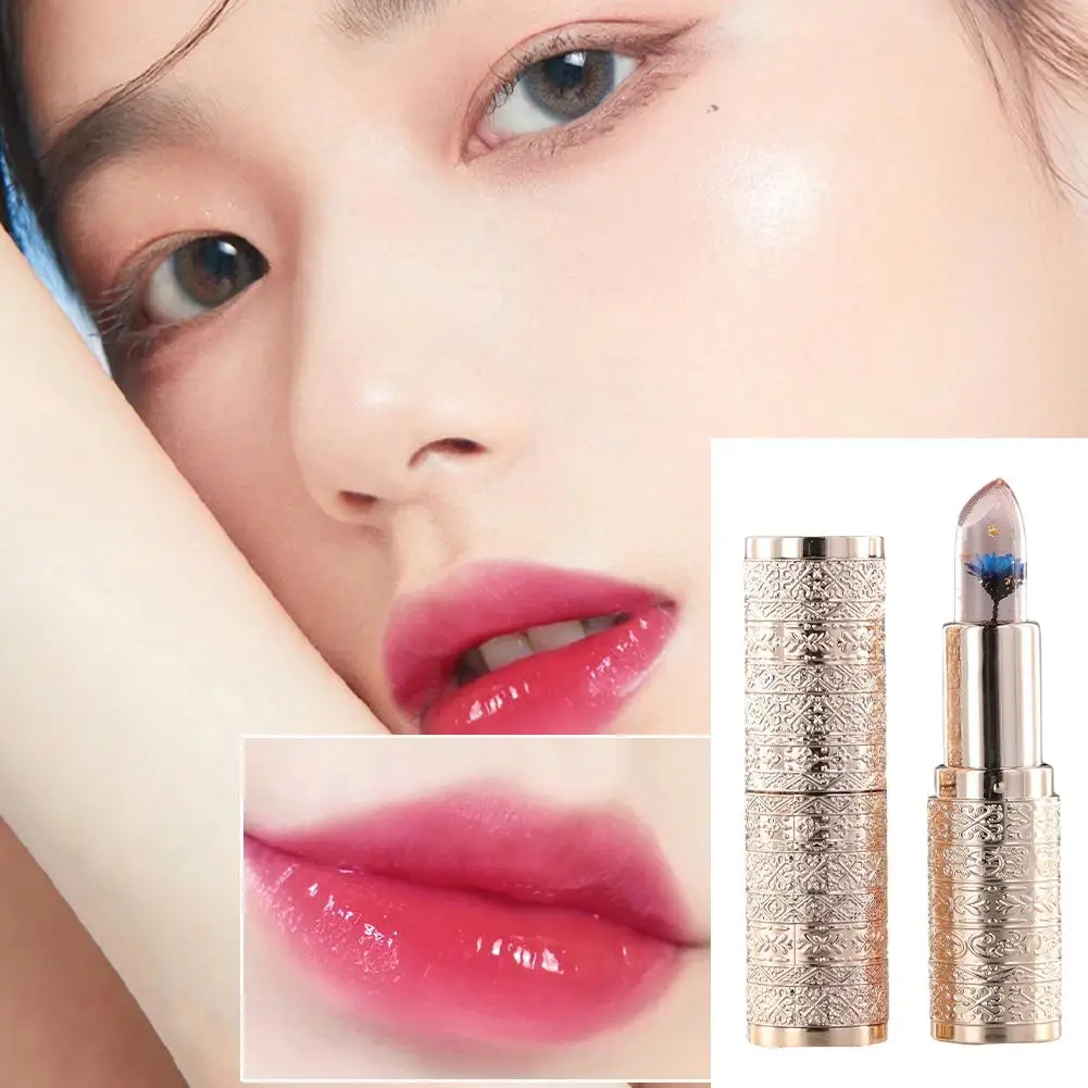 Lápiz labial de gelatina resistente al agua, bálsamo labial hidratante de larga duración, cambio de Color con temperatura, brillo de labios de reparación transparente