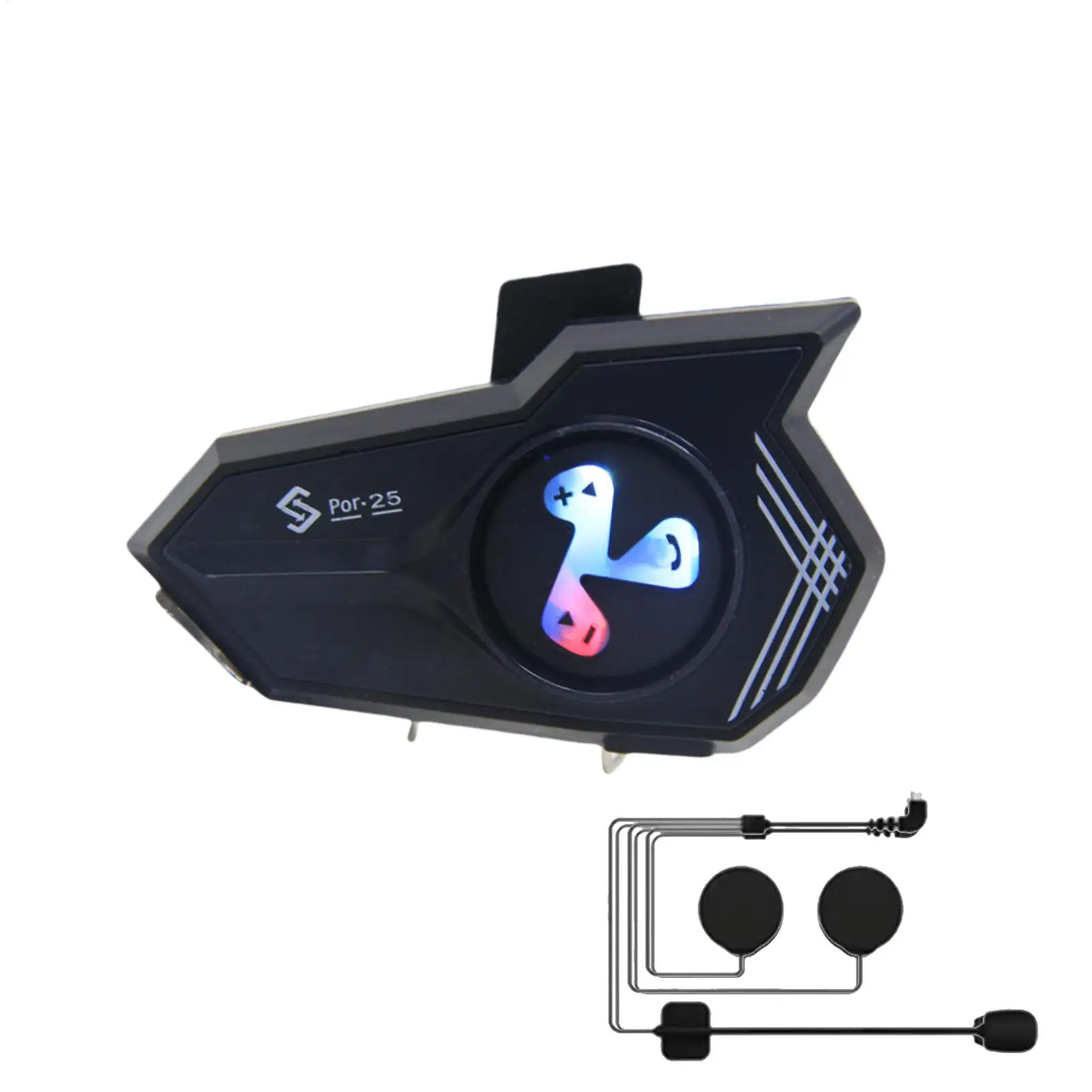 

Motorcycle Headset Motorcycle Communication Systems Colorful Light Voice Assistant Earphone Noise Cancellation For Cycling