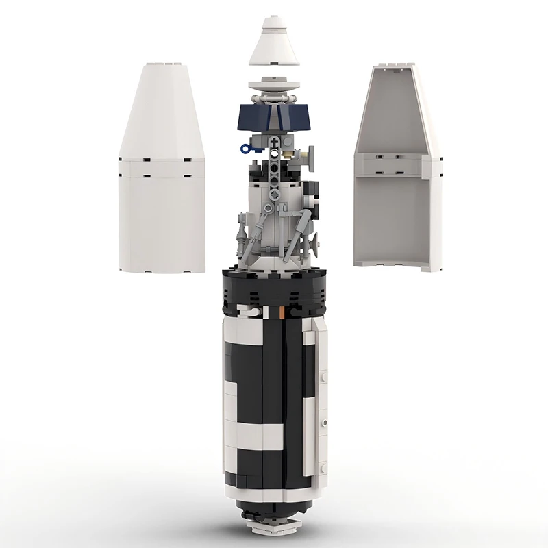 MOC Skylab Launch Vehicle Kit Saturn V Manned Rocket Top Building Blocks Model Technology Space Bricks Toys Kid's Xmas Gifts