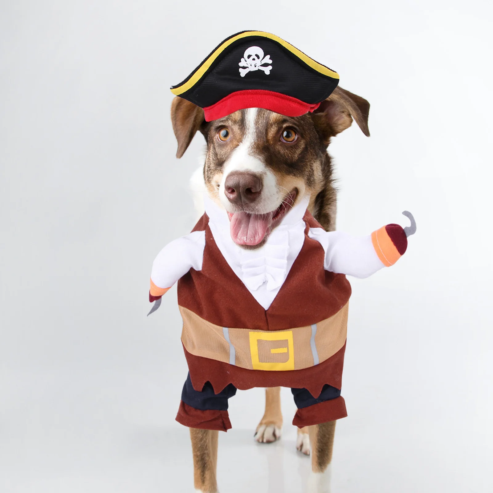 

1Set Pirate Dog Costume Cotton Pet Clothes Comfortable Breathable Puppy Outfit for Halloween Party Festival Cosplay