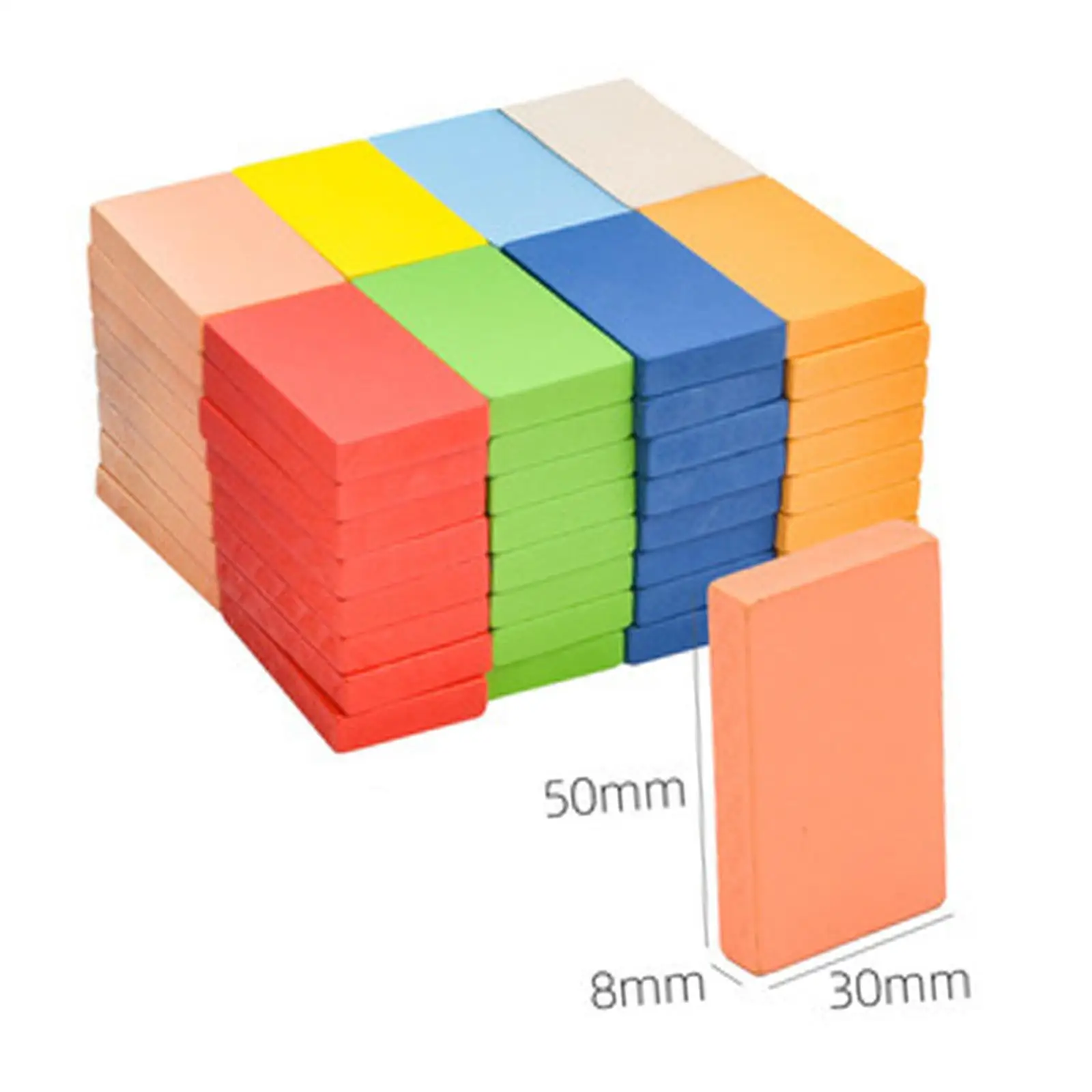 80x Colorful Wooden Building Blocks Kid Educational Toys Gift for Boys Girls