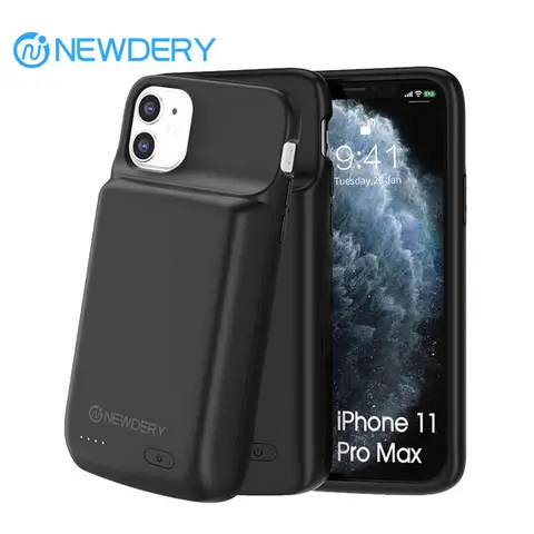 Funda de batería de 10000mAh para iPhone 11 Pro Max, funda protectora portátil de carga, batería recargable extendida, Banco de energía