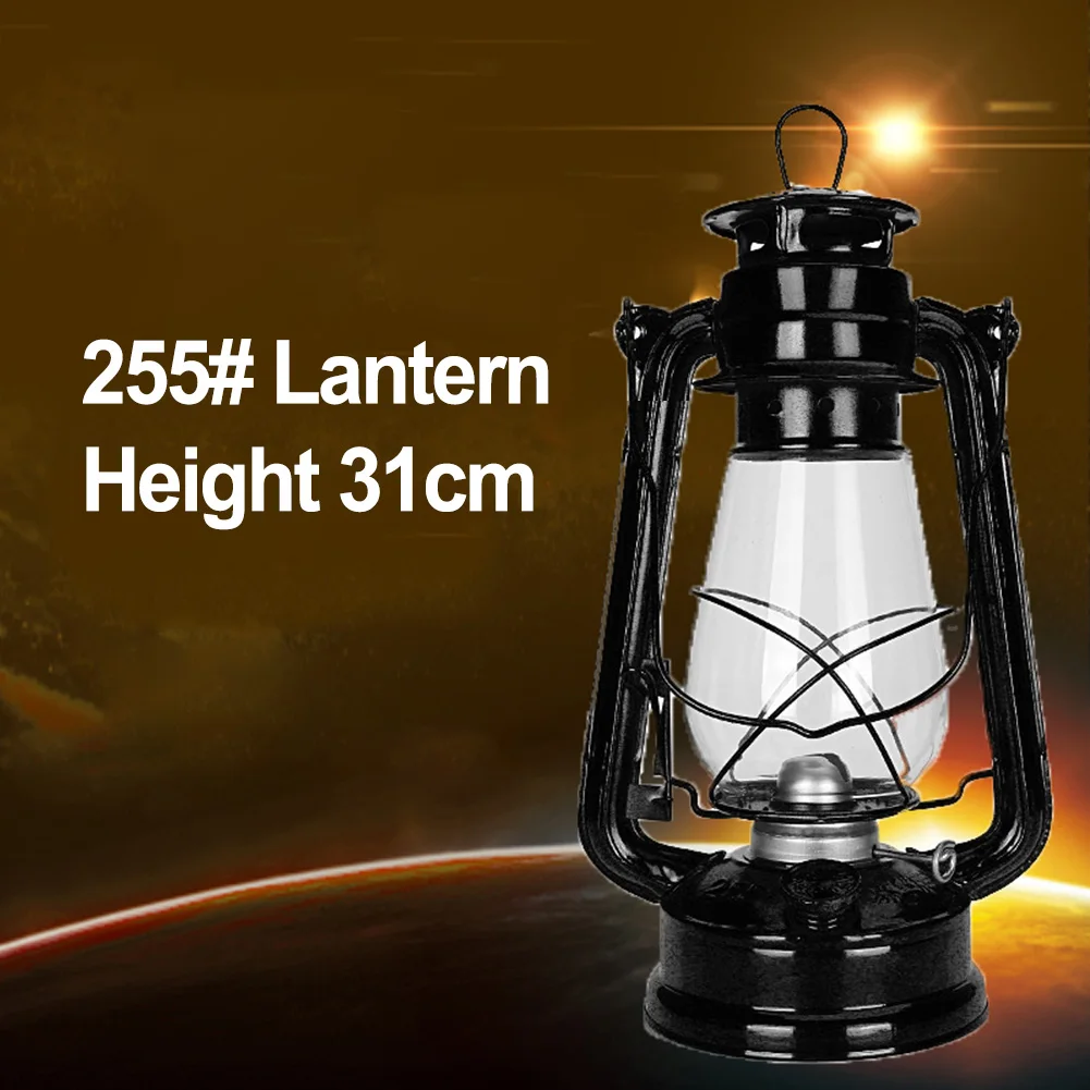 Vintage Kerosene Oil Lamp Lantern 31cm Retro Kerosene Light Camping Tent Decorative Atmosphere Lighting Outdoor Campinglight *1