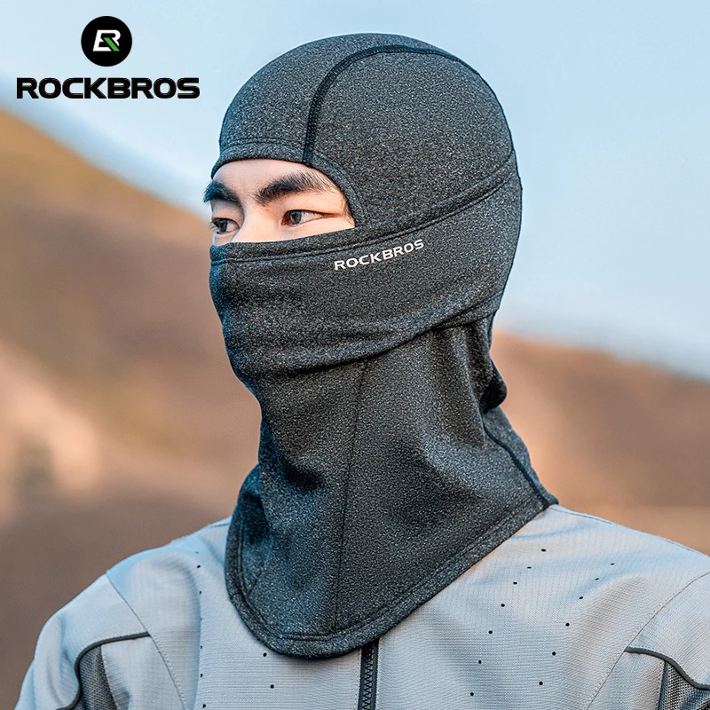 ROCKBROS Cagoule coupe-vent pour vélo écharpe chaude pour le visage masque de sport de plein air pêche ski moto cyclisme vêtements de sauna hiver