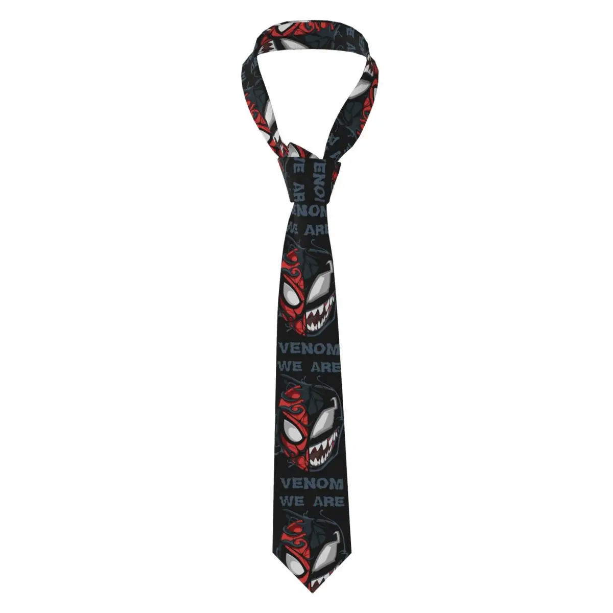 Personalizowane krawaty męskie z jedwabiu z motywem Spider-Mana (Peter Parker) i Venom, idealne do biura.