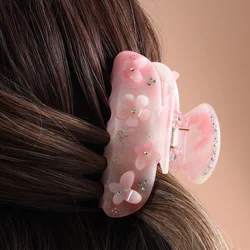 1 pink butterfly shaped basic hair claw clip for women's hair clip