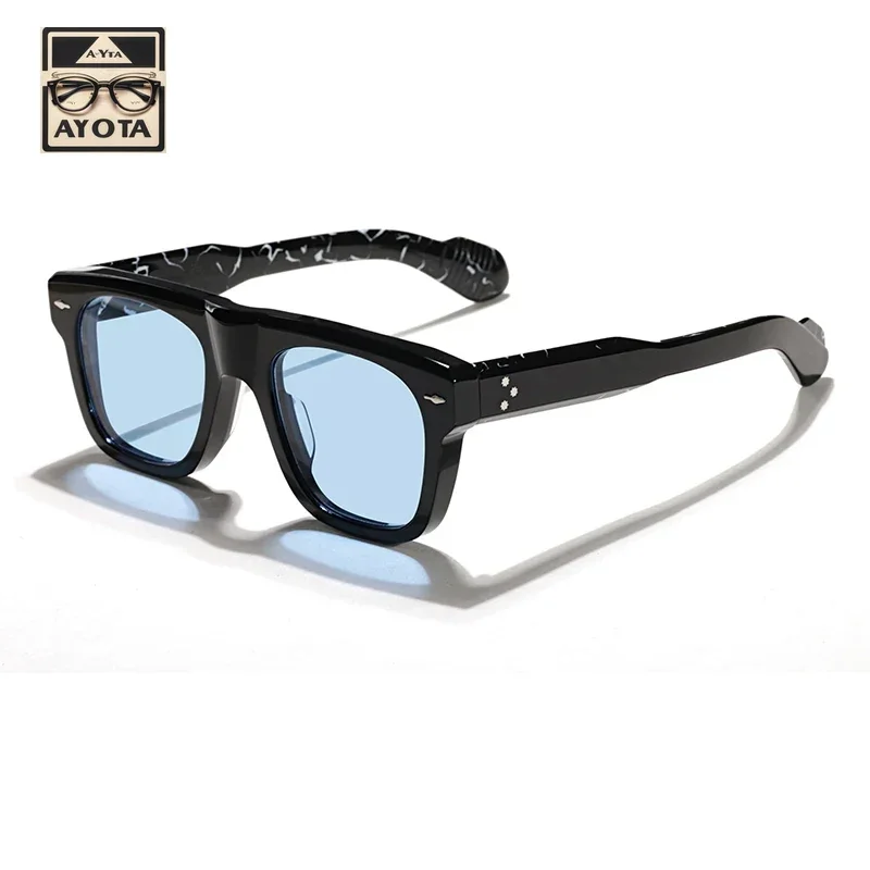 New Fashion Sunglasses Men's Luxury Brand Retro Handmade Square Acetate Outdoor Hand Made UV400 Protective SUNGLASSES for Women