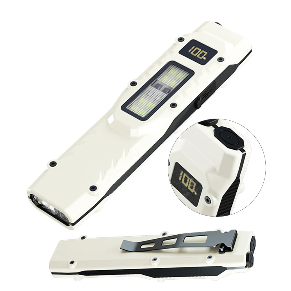 LED Ultra-thin Flashlight with Digital Display Ultra Slim Pocket Flashlight Flat Shape Flashlights for Outdoor Home Emergencies