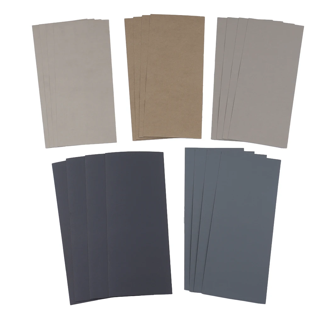 Silicon Carbide Sheets Of Sandpaper 1000/2000/3000/5000/7000 Grit 20 Sheets 23 X 9 X 0.1cm New Parts Well Made