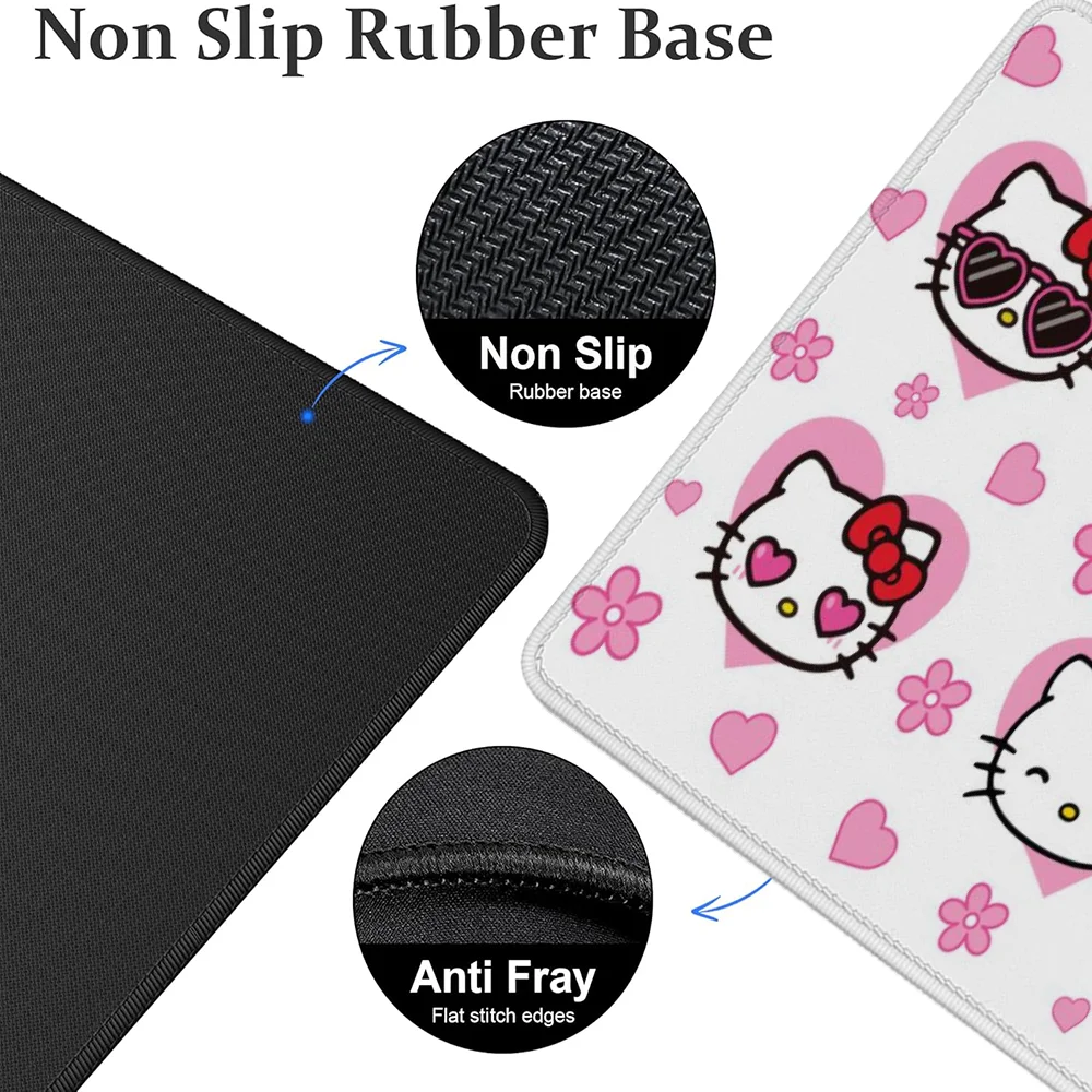Xxl Mouse Pad Gamer Karet Gaming Pc Aksesoris Non-slip Sanrio Desk Mat Kawaii Over Edge Hello Kitty Mausepad Deskmat Mousepad