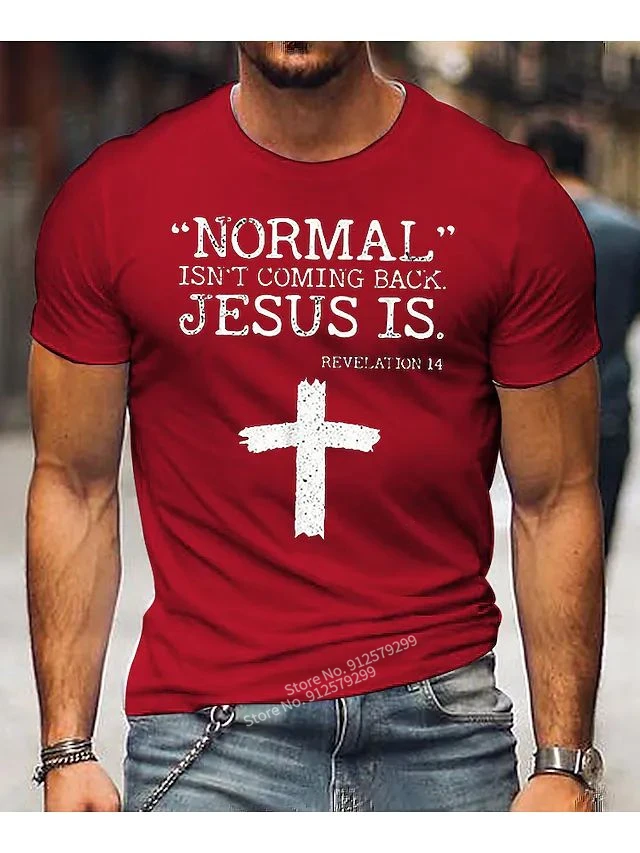 Summer Casual Jesus Christ Cross 3d Printed T-shirt 2022 New Short-sleeved Oversized Round Neck Streetwear Tee