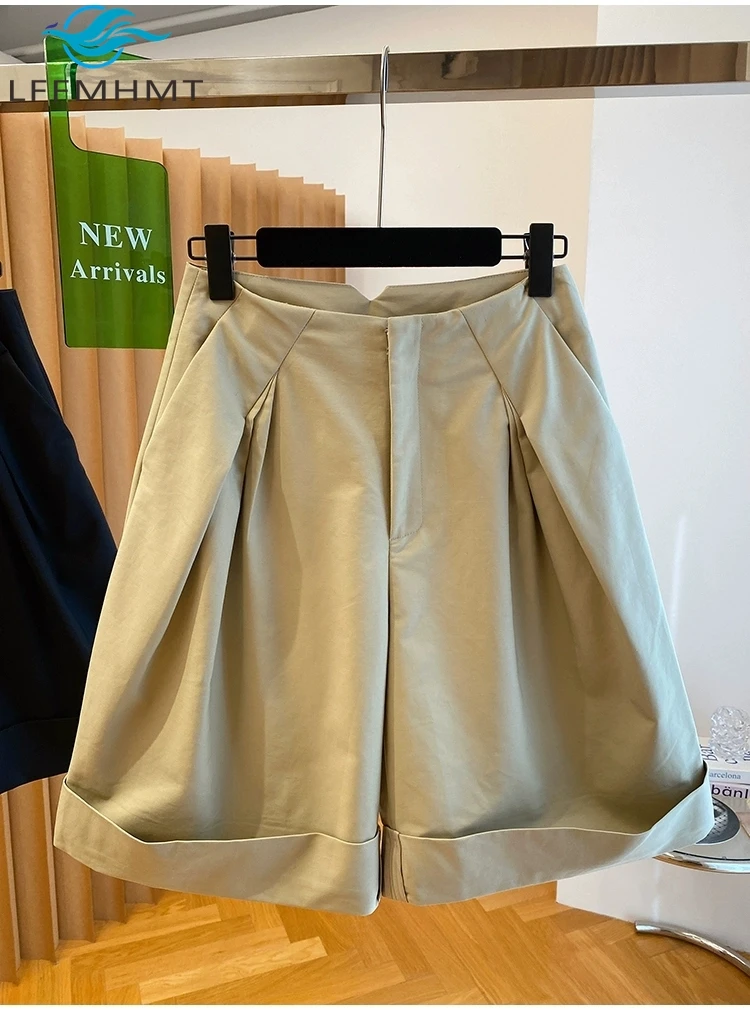 

High Waist Good Quality Unique Design Women's Khaki Shorts Summer Fashion Wide Leg Loose Casual Outdoor Casual Loose Short Pants