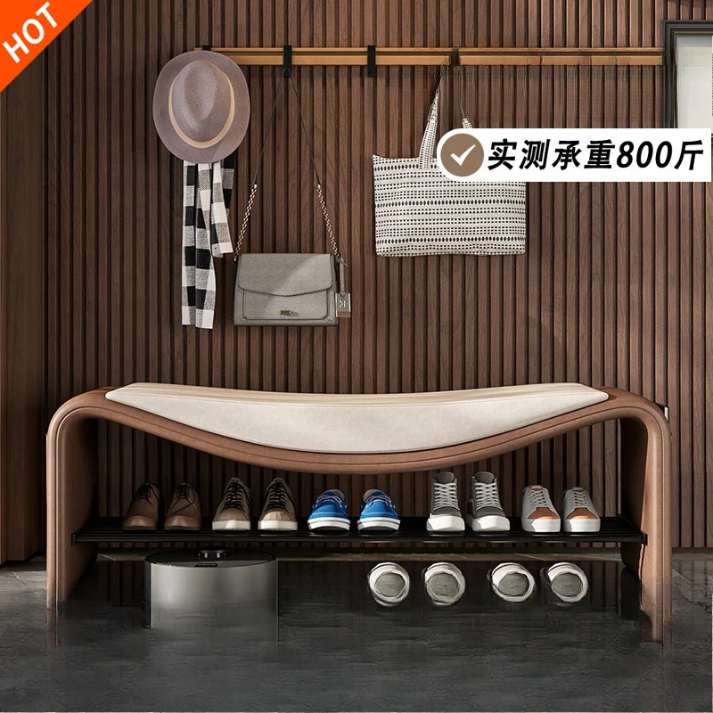 Italien léger luxe haut de gamme sens simple maison changement chaussure tabouret armoire entrée long tabouret assis étagère à chaussures tabouret