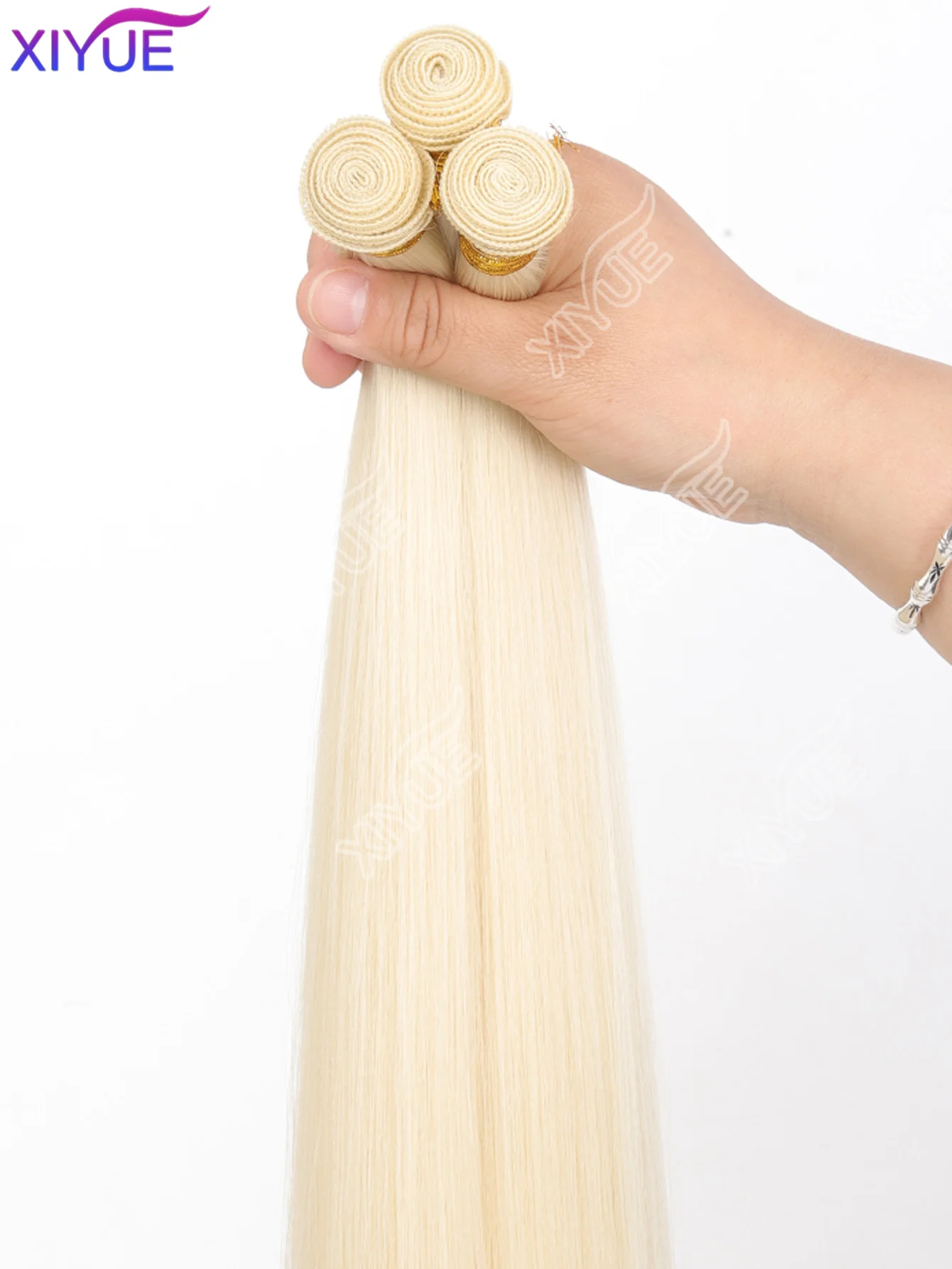 

Наборы синтетических прядей XIYUE Blonde Bundles, прямые, 3 шт., термостойкие, для наращивания волос, цвет золотистый