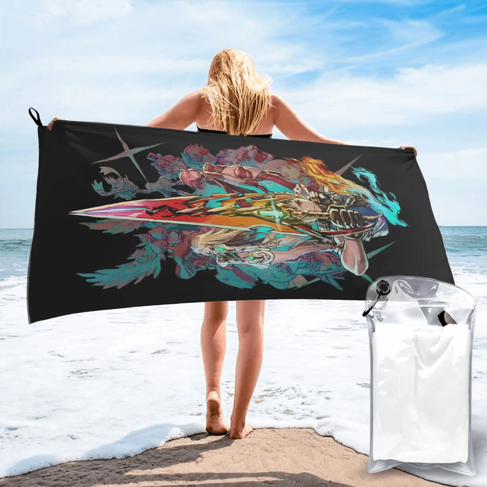 Xenoblade Chronicles™ 2 - Team Beach Towel Soft Microfiber Quick Dry Absorbent Quick Towels For Pool