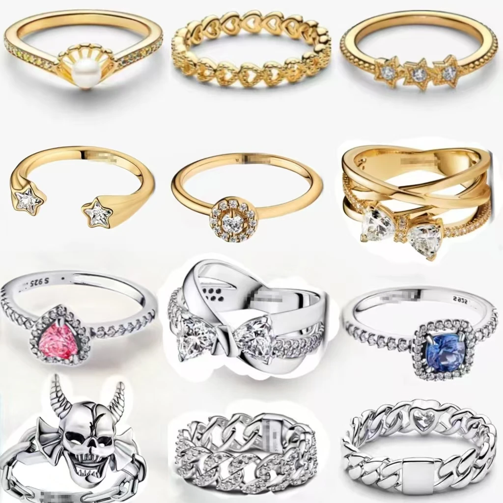 26 Fashionable, Popular, Trendy, Personalized, Multi Style Combination 925 Silver Ring, Party Gift Preferred