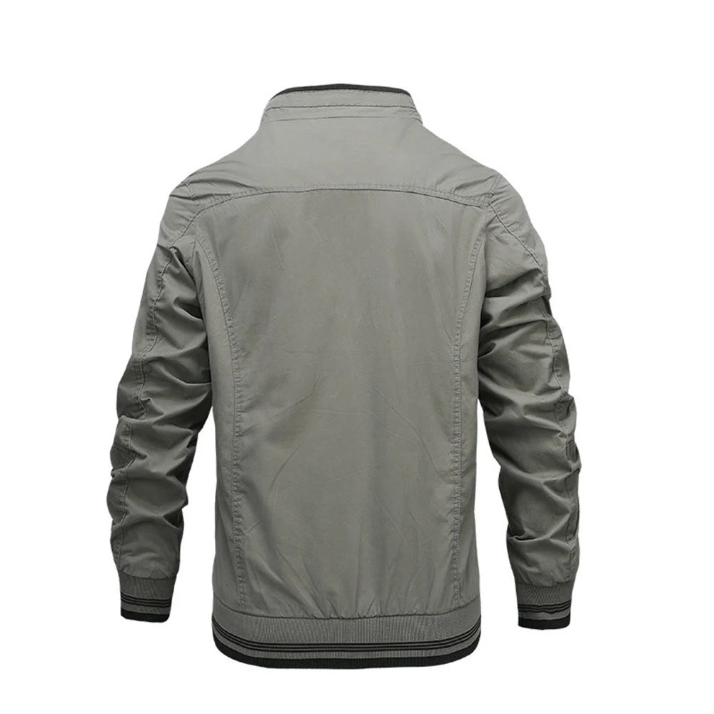 Chaqueta informal con cremallera para hombre, abrigo ajustado de marca, talla grande, primavera y otoño, novedad