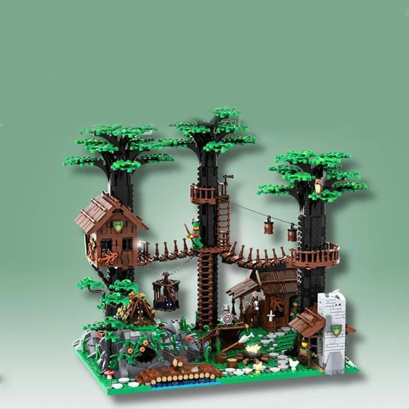 3084 قطعة MOC Forestmen S مقر القلعة نموذج اللبنات الهندسة المعمارية هدايا عيد الميلاد الإبداعية لعبة فكرة الطوب عيد ميلاد #2