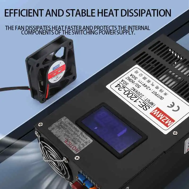 Imagem -03 - Mzmw-fonte de Alimentação Comutada Ajustável Display Digital Smps Led Transformer 012v 24v 36v 48v 60v 80v 110v 150v 220v ca cc 1200w