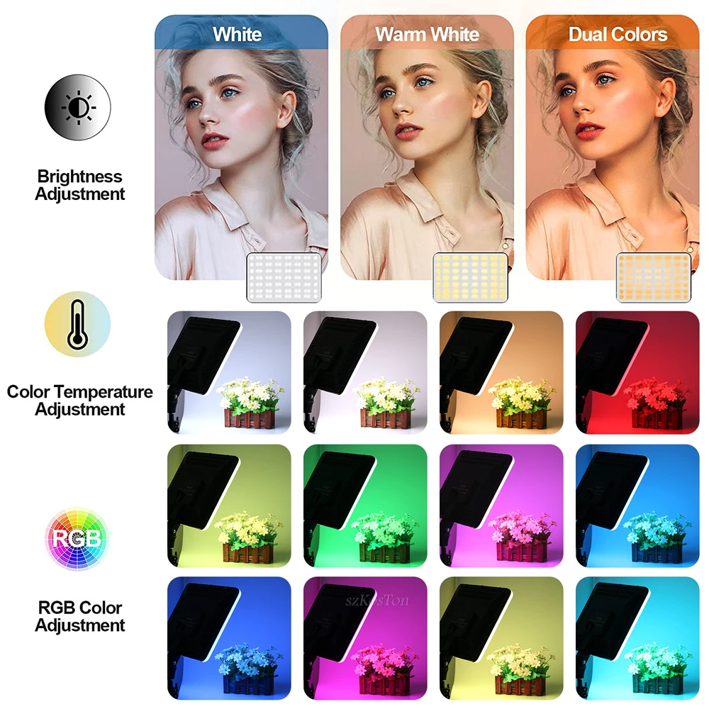 14in Full Color RGB Video Light 3000K-6500K LED Photography Dimmable Camera Light Live For Youtube TikTok Videography Fill Lamp