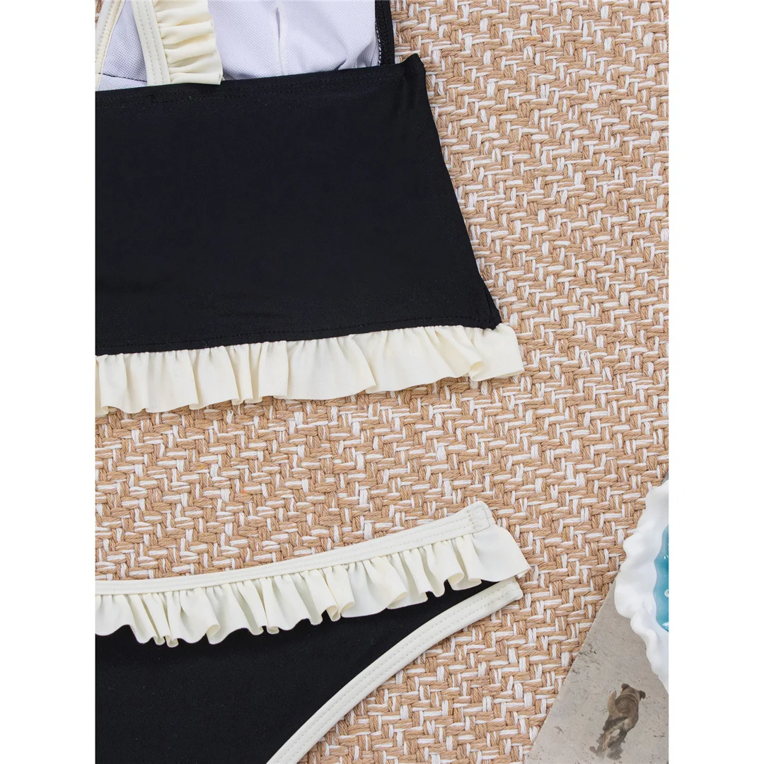 2026 Splicing V-Ausschnitt Tankini Rüschen-Bikini Damen-Badeanzug Zweiteiliger Bikini-Set Badebekleidung Badeanzug V8144 – Detail 10