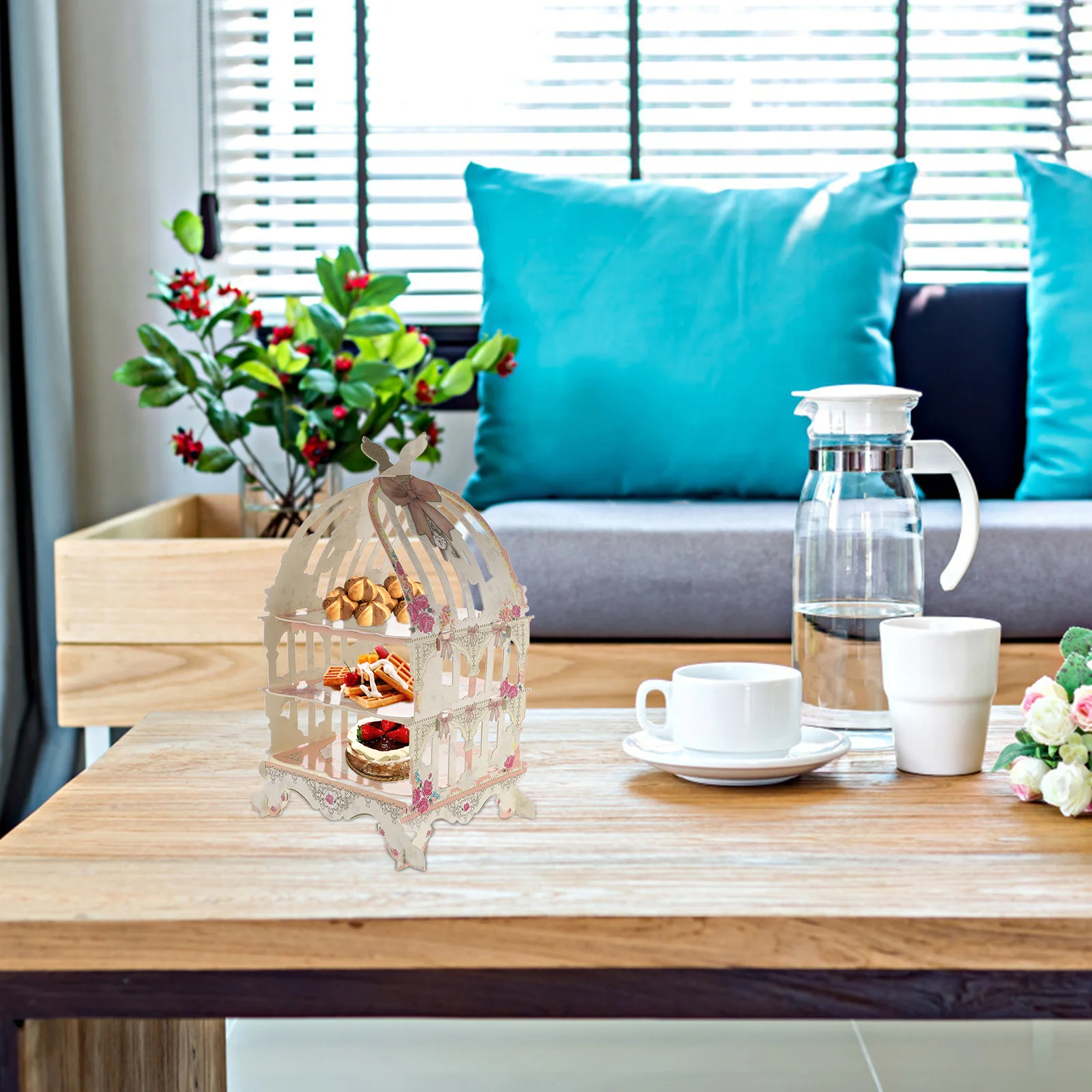 

Cake Stand Three-Layer Premium Paper Wedding Party Dessert Display Rack For Birthday Christmas Cupcake Holder