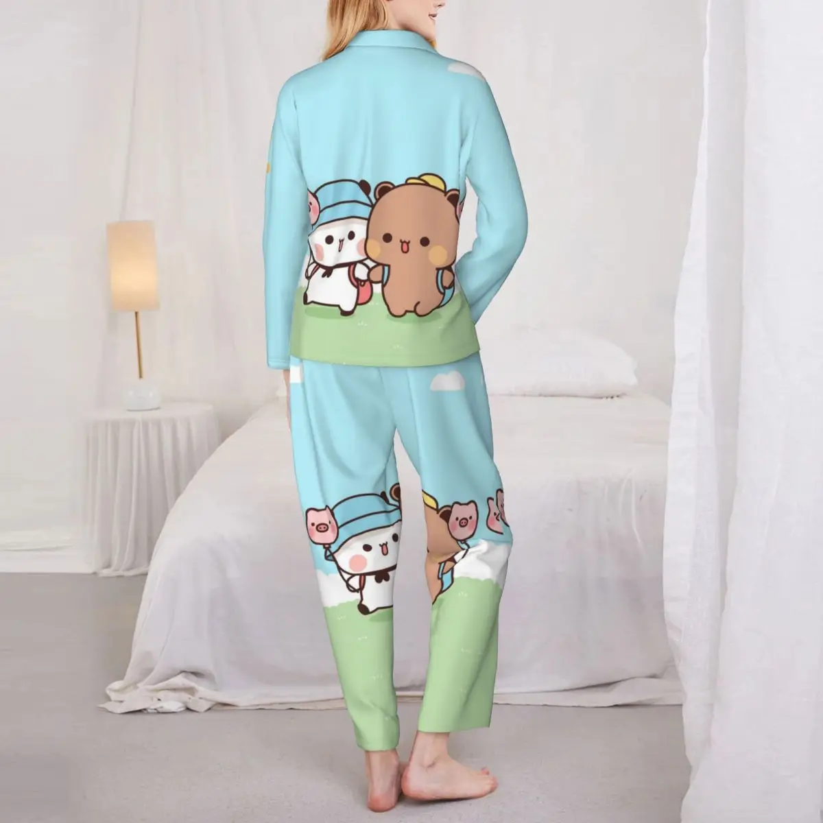 Panda Beer Knuffel Bubu Dudu vrouwen Pyjama Sets Vrouw 2-delige Pyjama Vrouwelijke Koppels Loungewear Pak Thuis Kleding