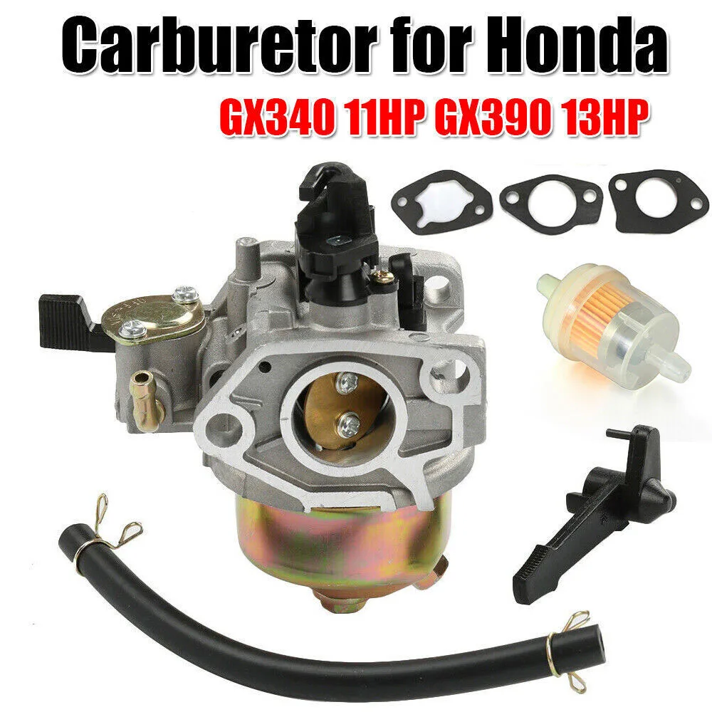 Carburetor  Ignition Coil Air Filter Kit For HONDA GX340 11HP GX390 13HP GX240 With Gaskets Engine +Fuel Line+Fuel Filter