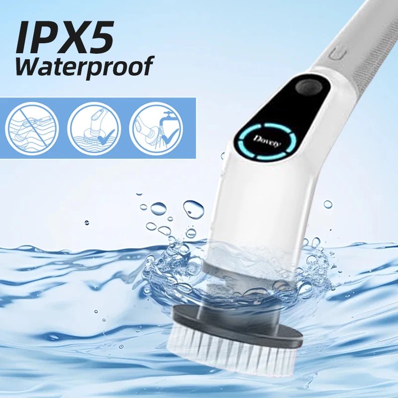 แปรงทำความสะอาดอัตโนมัติไร้สาย AuSilver ผลิตจากพลาสติก ABS สำหรับทำความสะอาดบ้าน ห้องครัว ห้องน้ำ ห้องสุขา ด้ามจับยาว