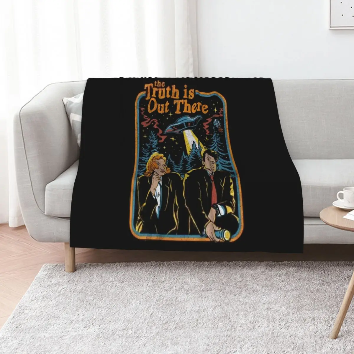 The truth is out there Long Throw Blanket for winter Bed linens Thermal Comforter funny gift Weighted Blankets