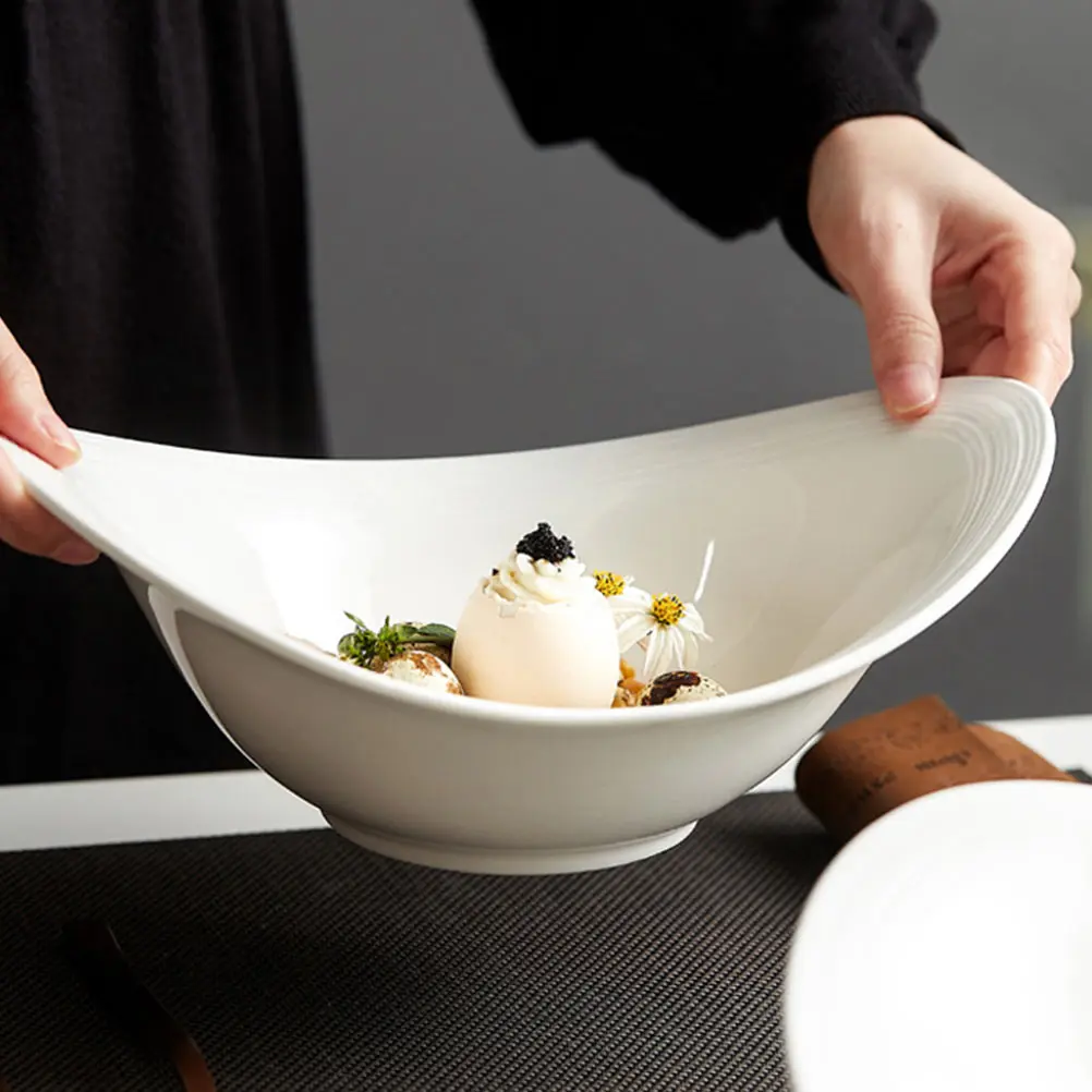 

Salad Bowl Ceramic Food Serving Bowl Multipurpose Fruit Holder Fruit Salad Storage Suitable for Home and Restaurant