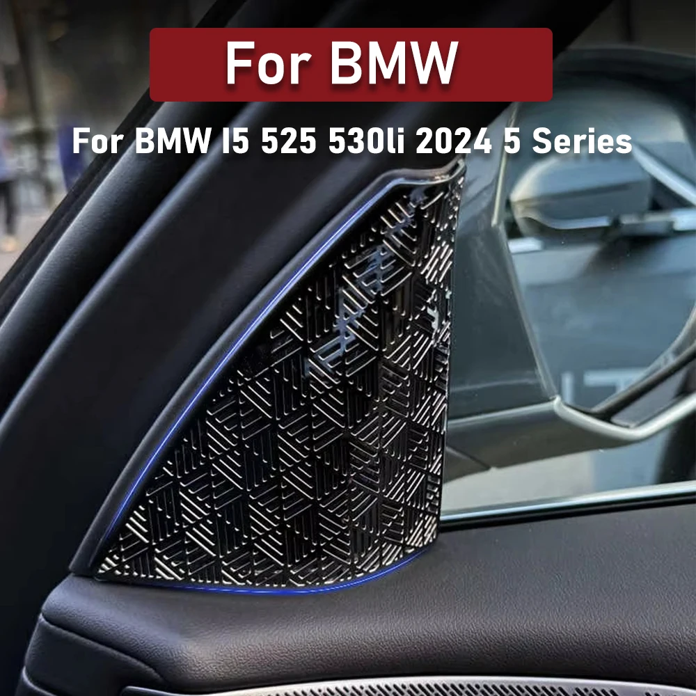 For BMW I5 525 530li 2024 5 Series Car Door A Pillar Speaker Audio Panel Cover Stainless Steel Auto Horn Decoration Frame