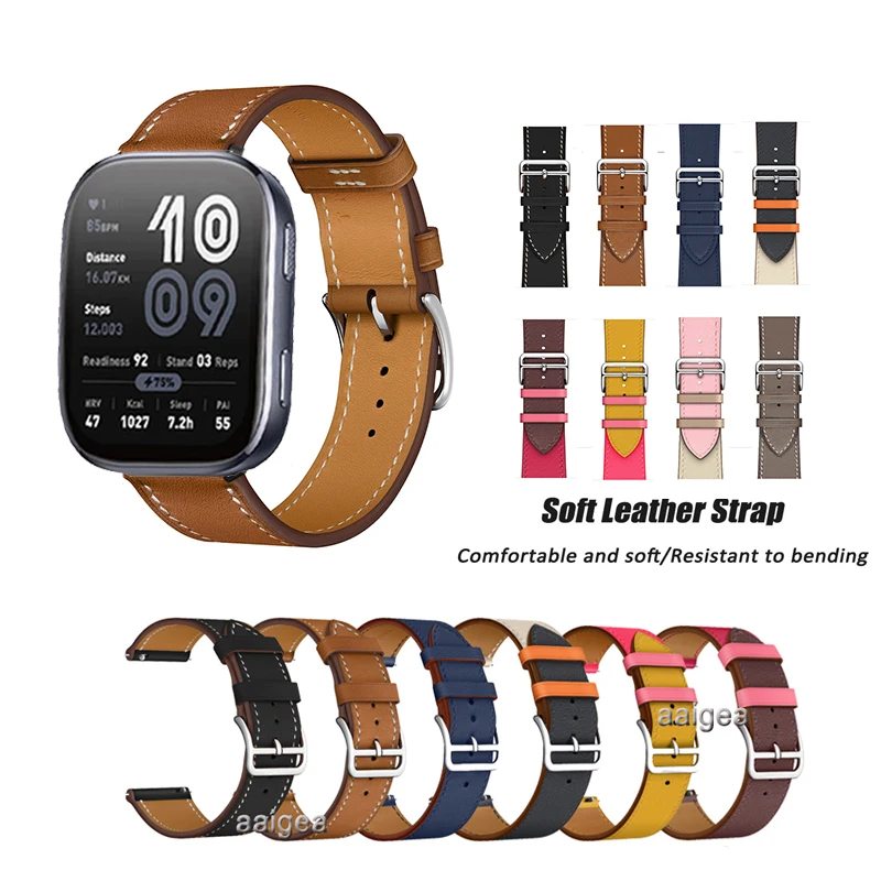 Bracelet en cuir élégant de 22 mm pour Huami Amazfit Bip 6/5/5 Unity