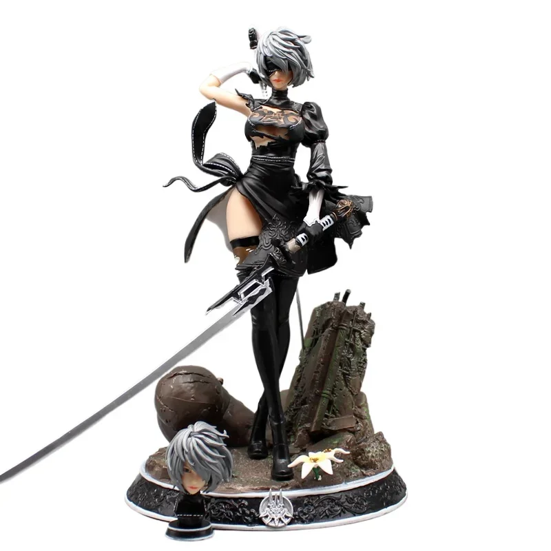 33cm Anime Game NieR:Automata Figures YoRHa No. 2 Type B Action Figure Double Header Figurine Pvc Model Collection Statue Toys