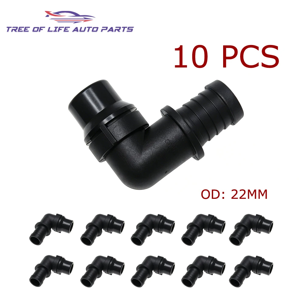 1/2/5/10x HVAC Air Con Heater Engine to Connection Tube Distributor Hose Connector 22MM For Mercedes W212 Engine M274