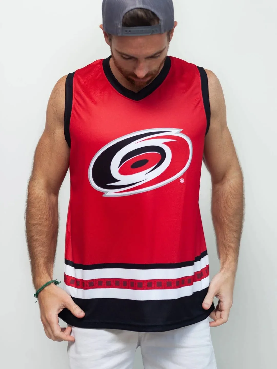 Camiseta sin mangas para fanáticos del hockey sobre hielo para hombre, camiseta con estampado Cyclone y cuello en V, camiseta de secado rápido, chaleco deportivo informal de verano para entrenamiento, conjunto familiar a juego