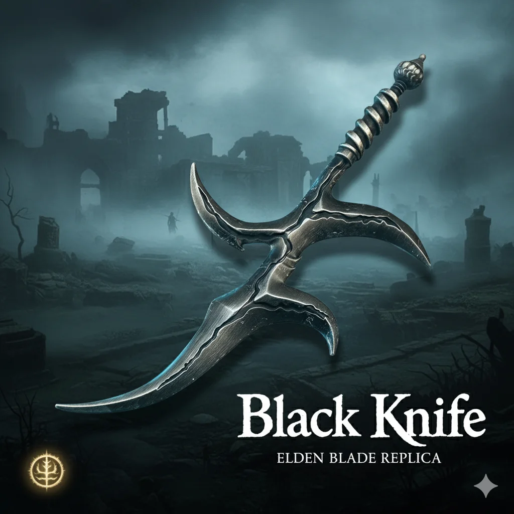 Ouvre-lettres d'assassin au couteau noir de 18 cm, réplique légendaire d'un RPG Dark Fantasy, lame malchée, cadeau pour fan de joueur