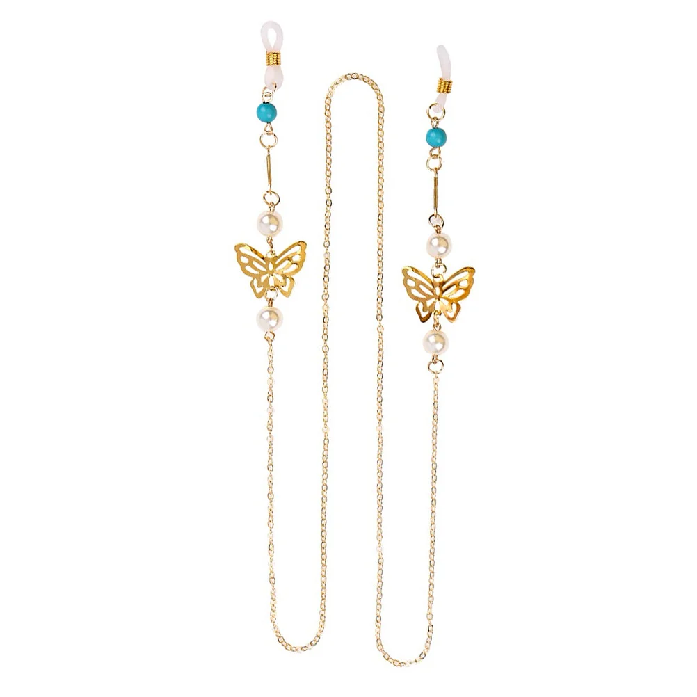 

1Pcs Eyeglass Chain Butterfly Alloy Durable Style Anti-Slip Glasses Strap Eyewear Rope Holder for Sunglasses Reading